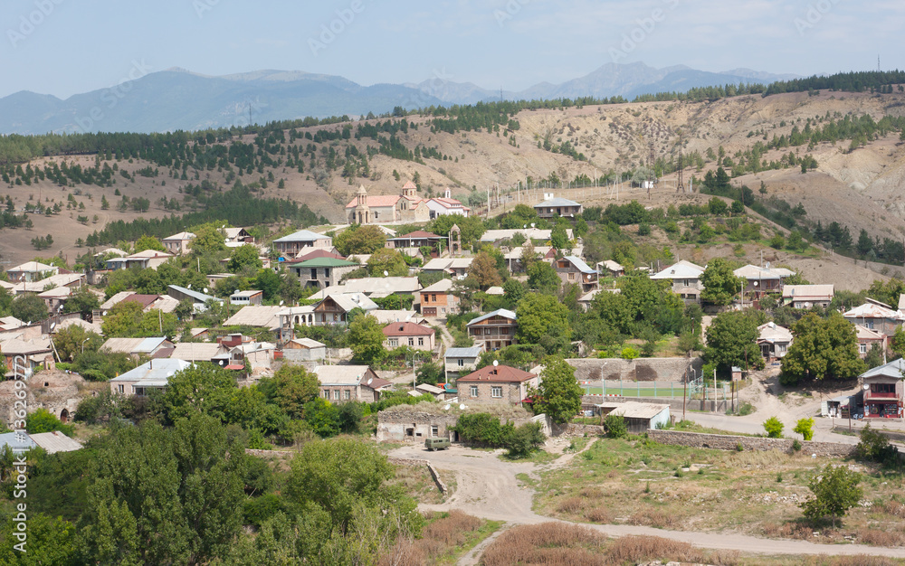 Top view on the town of Akhaltsikhe. The Republic Of Georgia