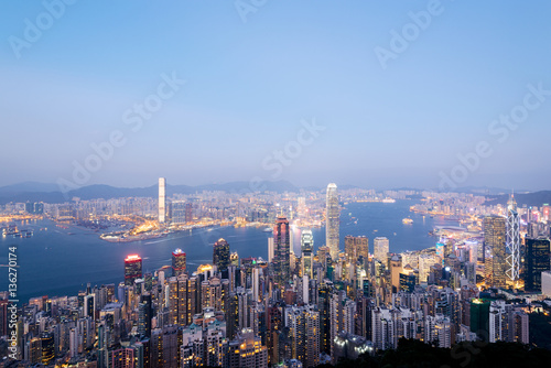Hong Kong Skyline at Dusk.. © fazon