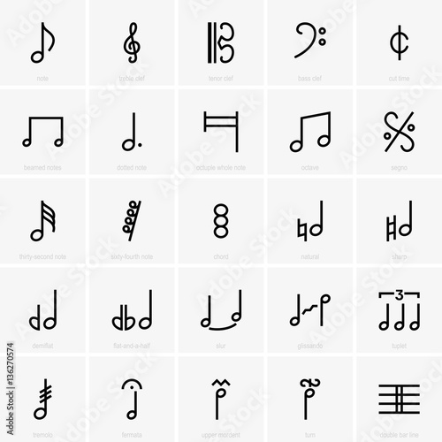 Music notes icons photo