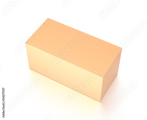 Brown corrugated cardboard box from top side closeup angle. Blank, horizontal, and rectangle shape.