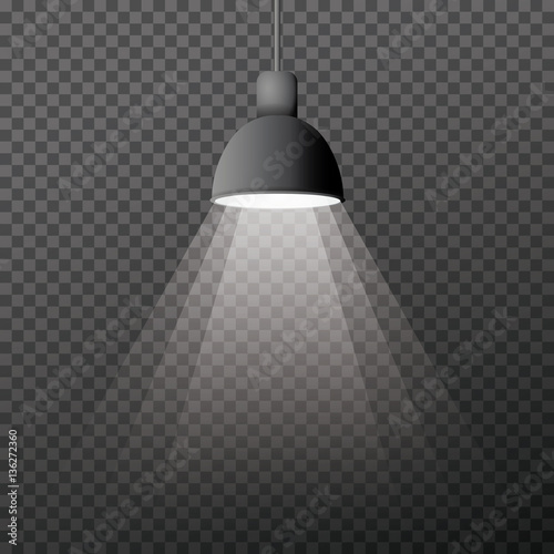Gray ceiling lamp hanging on the transparent background. Soft li