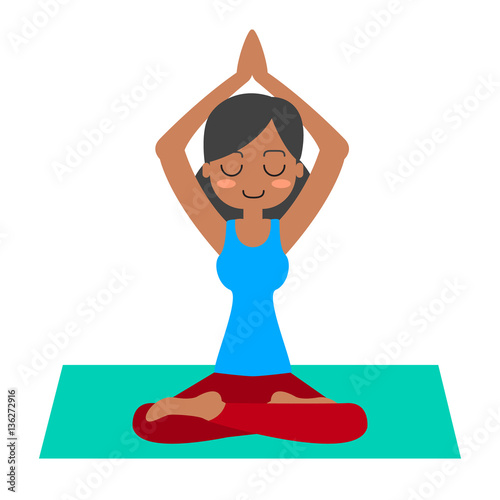 Young woman practicing yoga in lotus pose