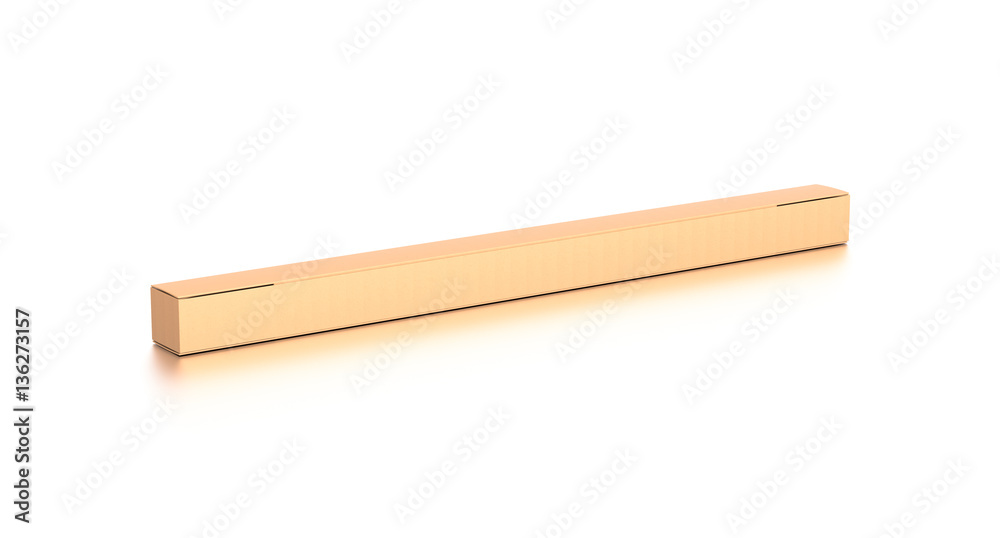 Brown corrugated cardboard box from top side angle. Blank, horizontal, thin, long and rectangle shape. Brown corrugated cardboard box from top side angle. Blank, horizontal, thin, long and rectangle shape.