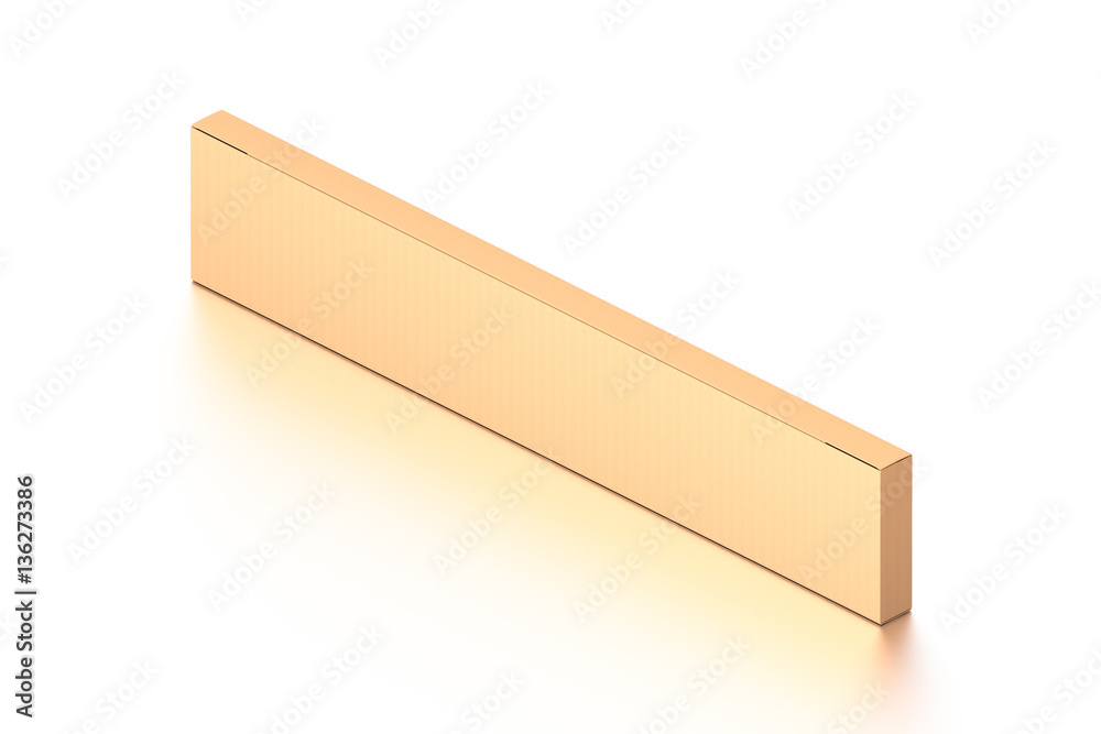 Brown corrugated cardboard box from isometric angle. Blank, horizontal, thin, long and rectangle shape. Brown corrugated cardboard box from isometric angle. Blank, horizontal, thin, long and rectangle shape.
