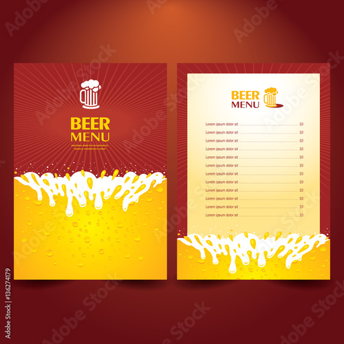 beer card menu splash
