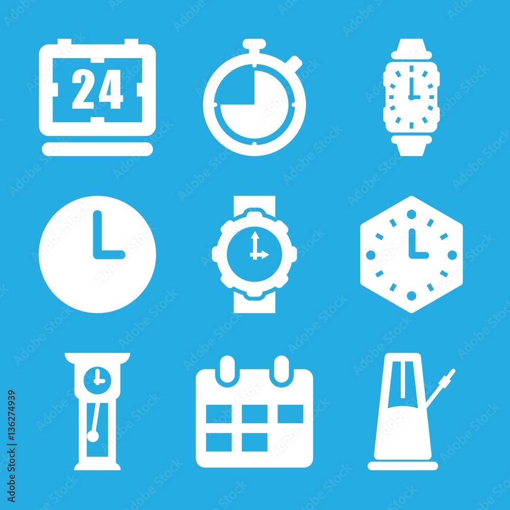 Set of 9 Time filled icons Set of 9 Time filled icons