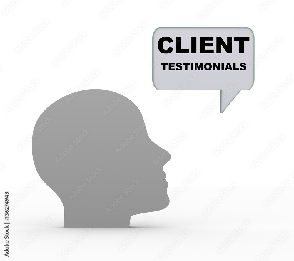 3d head and client testimonials