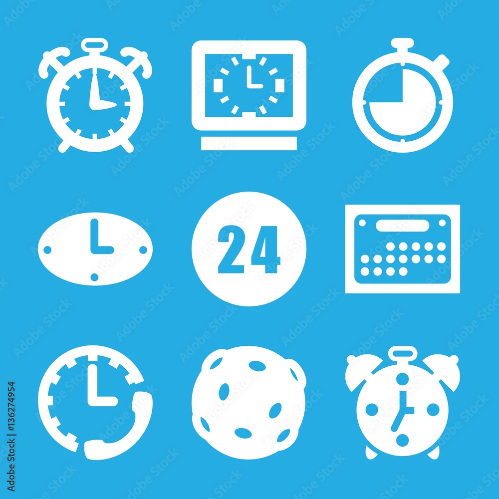 Set of 9 Time filled icons Set of 9 Time filled icons