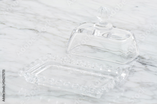 crystal butter dish