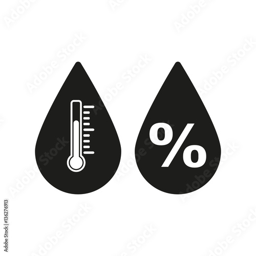 Humidity icon. Weather and meteorology, thermometer symbol. Flat design. Stock - Vector illustration
