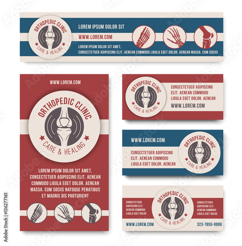 Orthopedic clinic medical banner template set