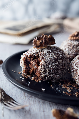 Sweet chocolate truffles