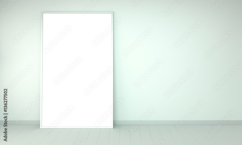 Naklejka premium White blank canvas 3D rendering
