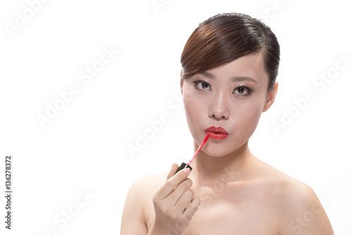 facial makeup of young asian beautiful woman