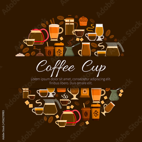 Coffee cafe or cafeteria menu vector poster