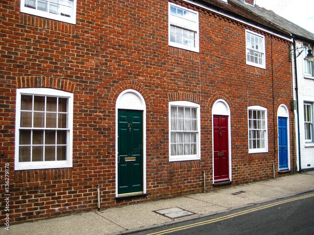 Beautiful colorful brick house in Great Britan London