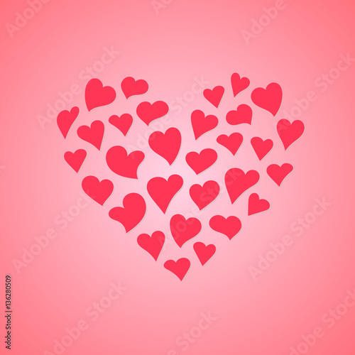 Big heart on pink background. Can be used for celebrations  birthday  wedding invitation  mothers day  women s day and valentines day. Valentine s day card
