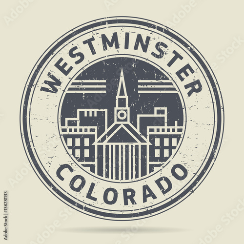 Grunge rubber stamp or label with text Westminster, Colorado