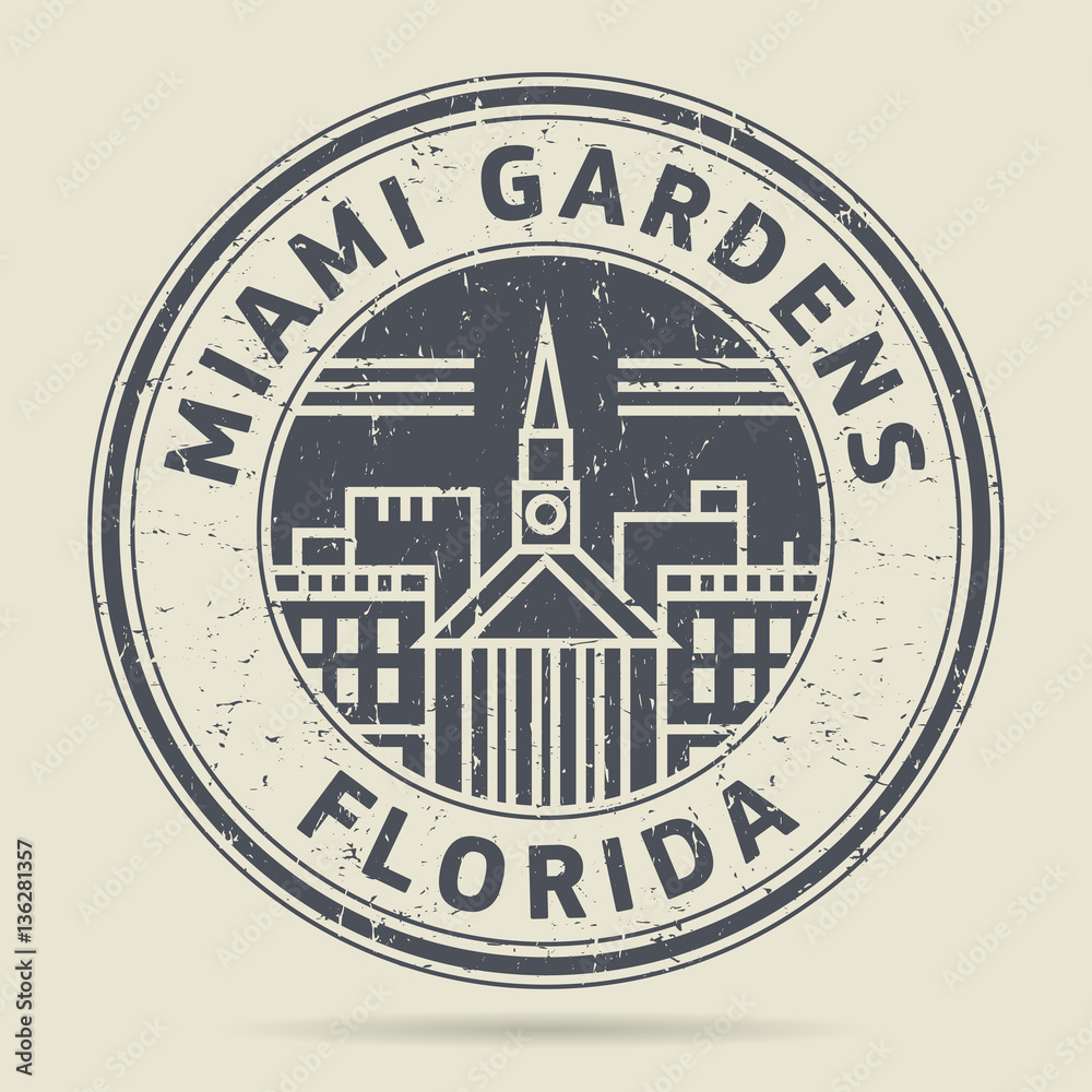 Grunge rubber stamp or label with text Miami Gardens, Florida Grunge rubber stamp or label with text Miami Gardens, Florida