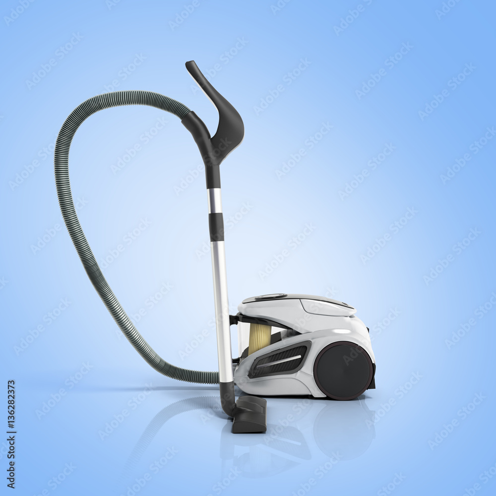 3d render of vacuum cleaner on blue gradient background 3d render of vacuum cleaner on blue gradient background