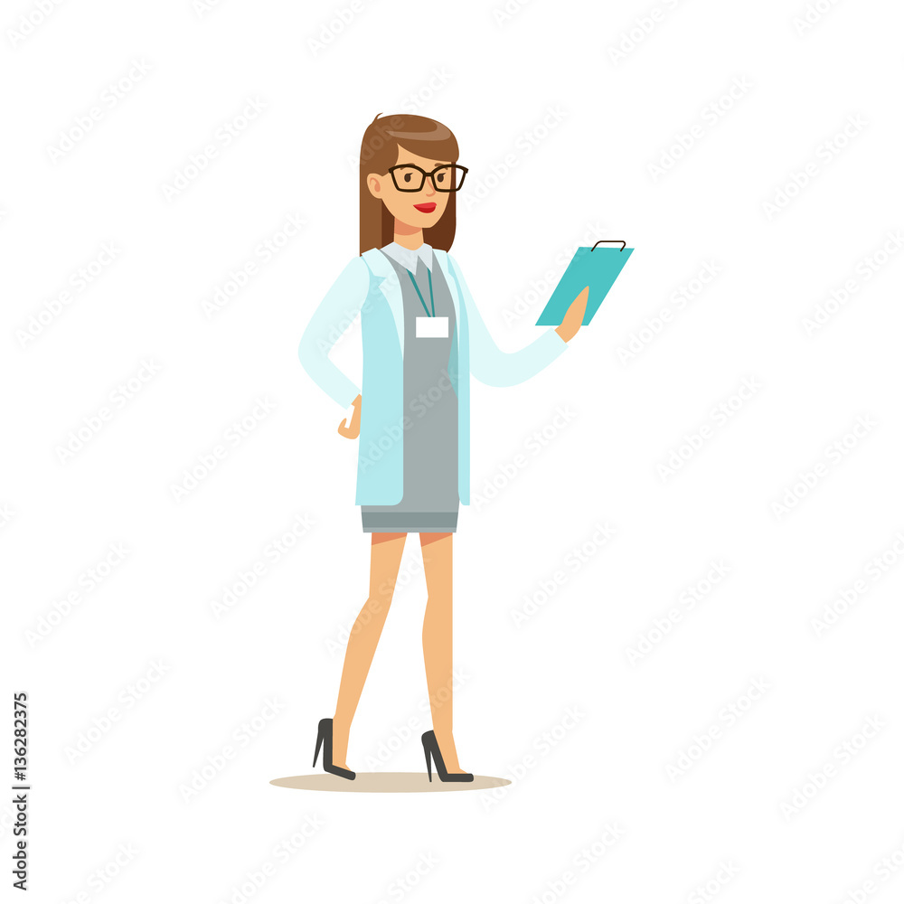 Doctor Studying Patients Medical History File, Hospital And Healthcare Illustration Doctor Studying Patients Medical History File, Hospital And Healthcare Illustration