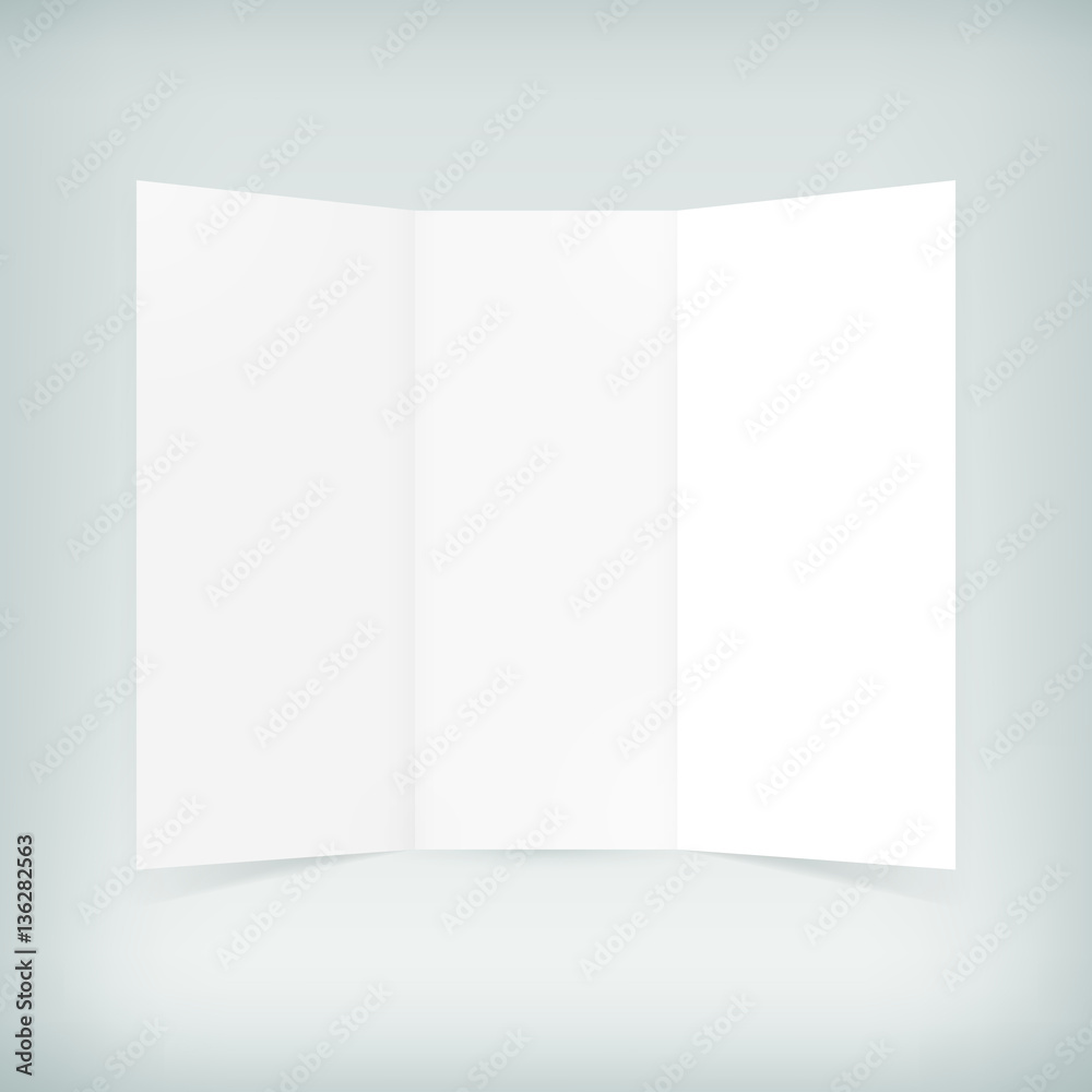 Vector brochure mockup. Clean white folded paper template. Vector brochure mockup. Clean white folded paper template.