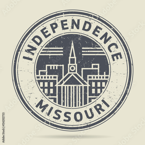 Grunge rubber stamp or label with text Independence, Missouri
