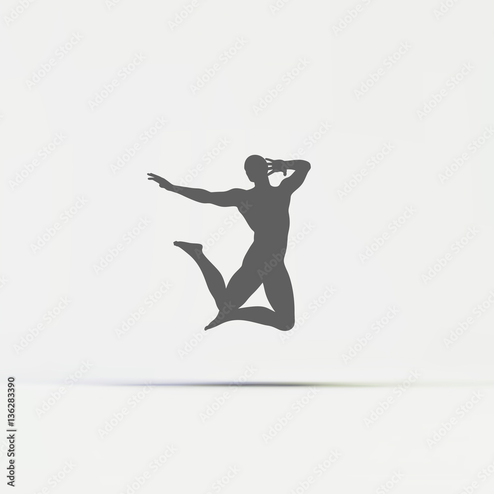 Gymnast. Silhouette of a Dancer. Sport Symbol. 