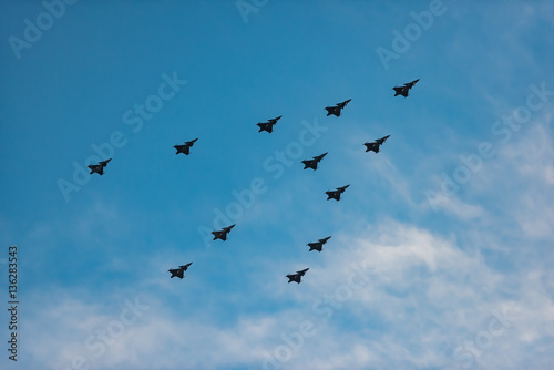 Airplanes in shape of a christmas tree