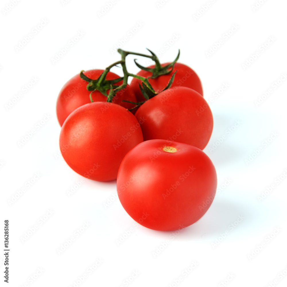 Tomatoes cherry branch isolated on white background Tomatoes cherry branch isolated on white background