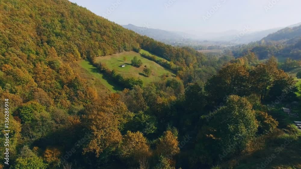 Aerial view, flight over a beautiful mountain landscape Aerial view, flight over a beautiful mountain landscape