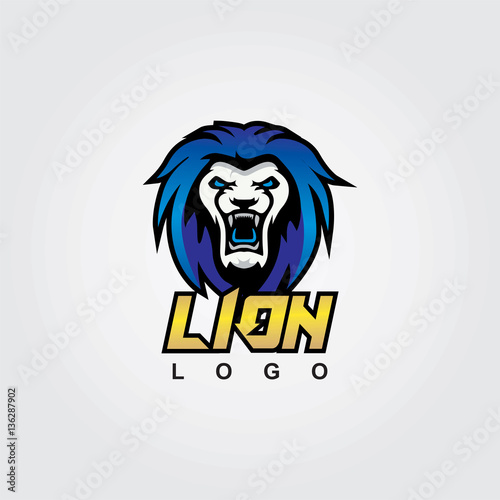 Fototapeta Naklejka Na Ścianę i Meble -  illustration of a lion sports mascot head