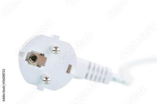 close up of the appliance plug isolated on white background