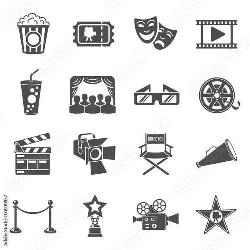 Cinema and Movie Icons Set