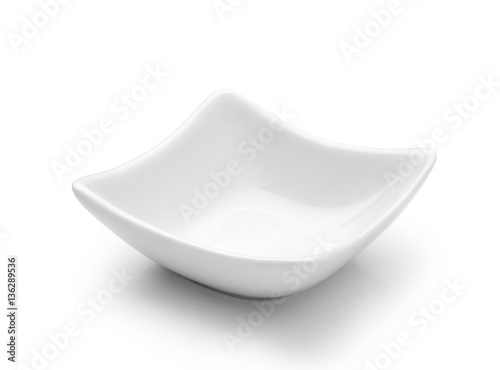 Empty ceramic dish on a white background