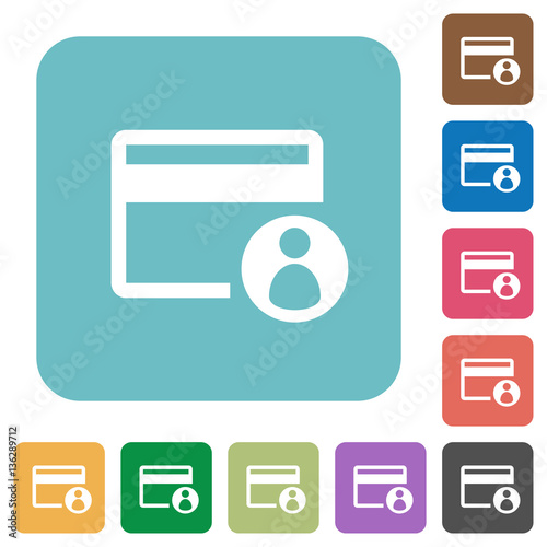 Cardholder of credit card rounded square flat icons