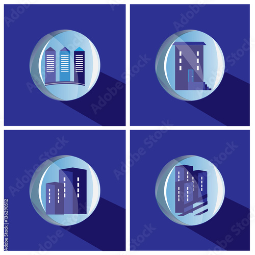 A set of construction logos. Logos for real estate. Vector