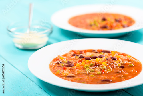 Minestrone Soup With Parmesan Cheese