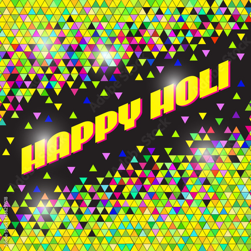 Happy Holi card. Vector abstract banner.