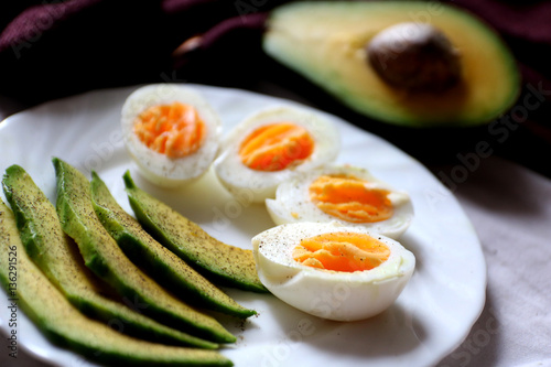 Healthy breakfast - avocado and eggs