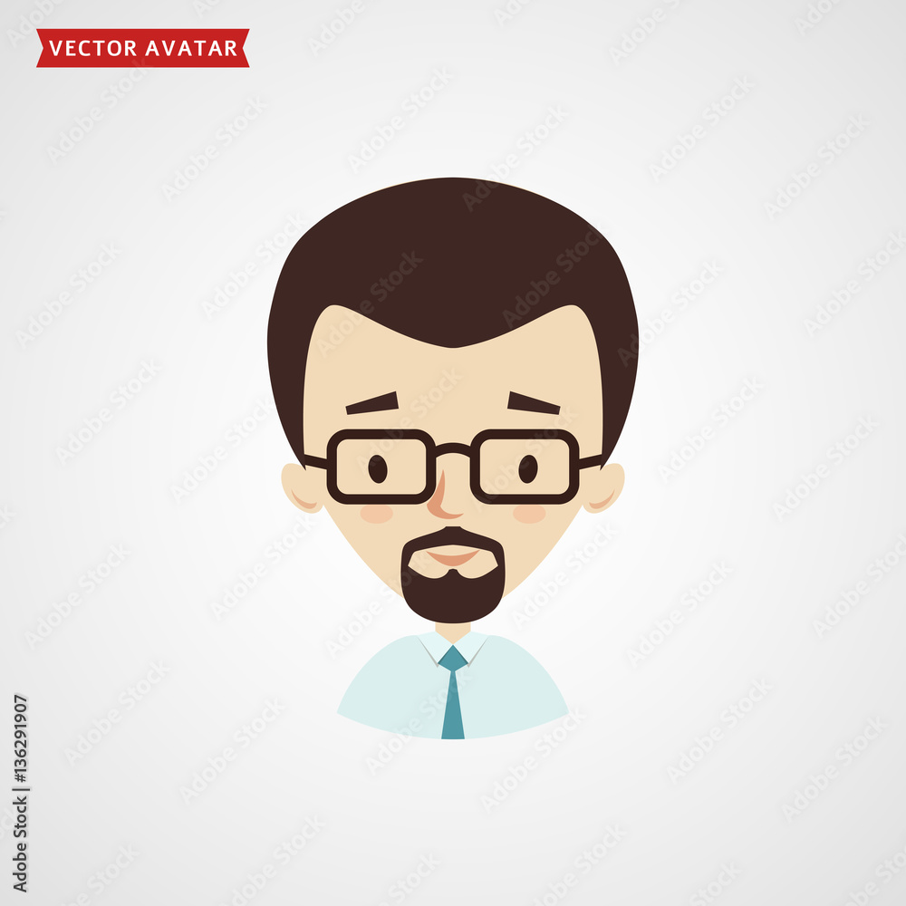 Businessman avatar. Vector icon.