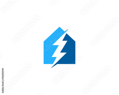 Home Power Energy Logo Design Element