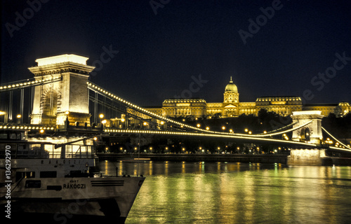 Budapest, castle, bridge, night, Hungary photo