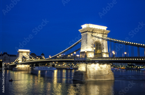 Budapest, bridge, Danube, night, Hungary photo