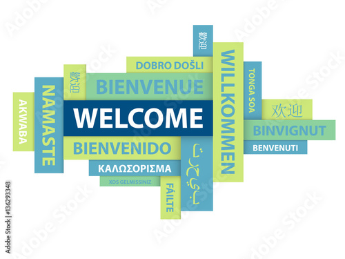 "WELCOME" Tag Cloud translated into many languages