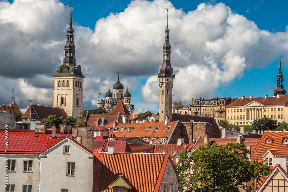Spires and Domes in Tallinn Estonia