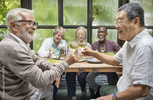 Group of Senior Retirement Meet up Happiness Concept