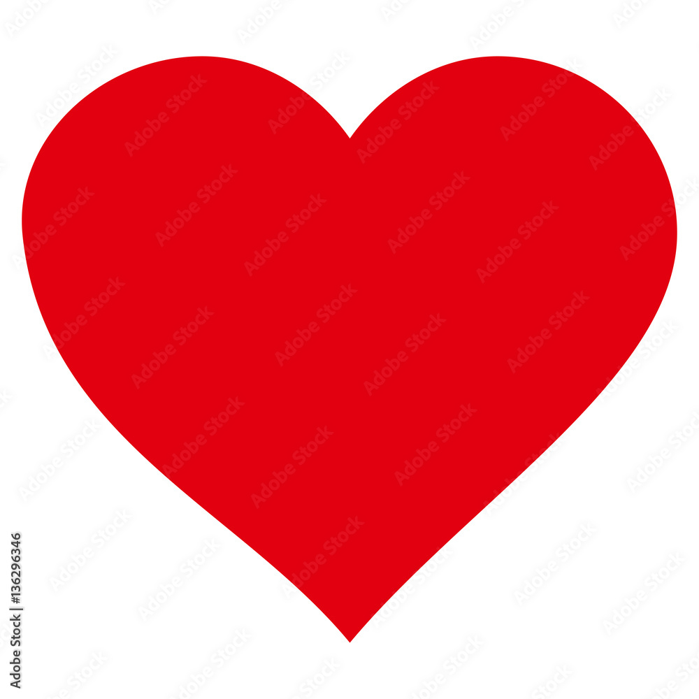 Valentine Heart flat icon. Vector red symbol. Pictograph is isolated on a white background. Trendy flat style illustration for web site design, logo, ads, apps, user interface.