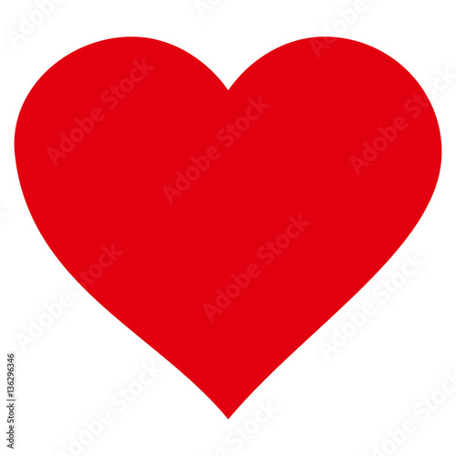 Valentine Heart flat icon. Vector red symbol. Pictograph is isolated on a white background. Trendy flat style illustration for web site design, logo, ads, apps, user interface.