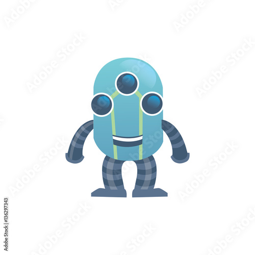 Cute Robot vectoor illustration in cartoon style